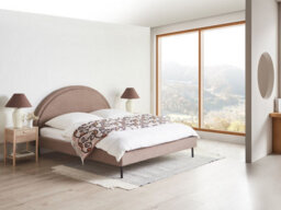 Beliani Bed Boucle Margut 160 X 200 Cm (Eu King Size) Taupe - thumbnail 2