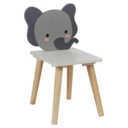 Urbn-Living Urbnliving Children Kids Wooden Chair Small Stool Elephant Animal Character Playroom - thumbnail 2