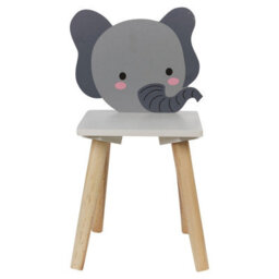 Urbn-Living Urbnliving Children Kids Wooden Chair Small Stool Elephant Animal Character Playroom - thumbnail 1