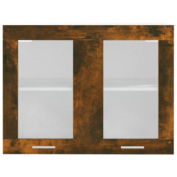 Vidaxl Hanging Glass Cabinet Lyon Smoked Oak 80X31X60 Cm Engineered Wood - thumbnail 4