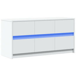 Vidaxl Tv Cabinet With Led White 100X34X50 Cm Engineered Wood - thumbnail 3