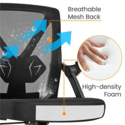Yaheetech Mesh Office Chair With Flip-Up Armrests - Black - thumbnail 9
