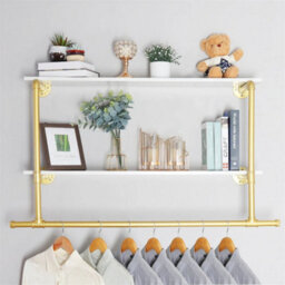 Golden+Marble White 2 In 1 Industrial Pipe Clothes Rail - thumbnail 5