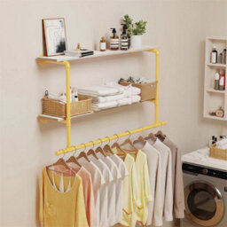 Golden+Marble White 2 In 1 Industrial Pipe Clothes Rail - thumbnail 3