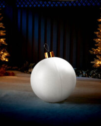 WeRChristmas Inflatable Tinsel Christmas Bauble, White, 45 Cm - thumbnail 2