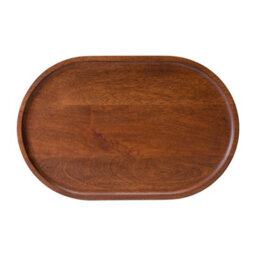Mh London Campbell Walnut C Shape Side Table Solid Mango Wood End Table Tray Top - thumbnail 6