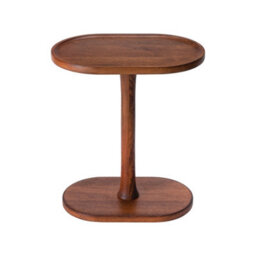 Mh London Campbell Walnut C Shape Side Table Solid Mango Wood End Table Tray Top - thumbnail 5