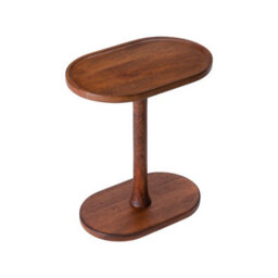 Mh London Campbell Walnut C Shape Side Table Solid Mango Wood End Table Tray Top - thumbnail 4