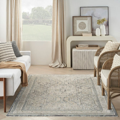 Chocolate Easy To Clean Abstract Traditional Rug For Living Room, Bedroom, Dining Room - 239Cm (Circle)