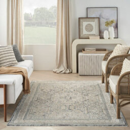 Chocolate Easy To Clean Abstract Traditional Rug For Living Room, Bedroom, Dining Room - 239Cm (Circle) - thumbnail 1