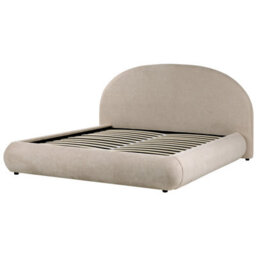 Beliani Ottoman Bed Fabric Grasse 180 X 200 Cm (Eu Super King) Taupe - thumbnail 6