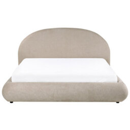 Beliani Ottoman Bed Fabric Grasse 180 X 200 Cm (Eu Super King) Taupe - thumbnail 4