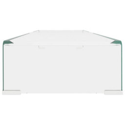 Berkfield Tv Stand/monitor Riser Glass Clear 110X30X13 Cm - thumbnail 4