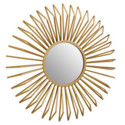 Orsina Gold Sunburst Wall Mirror With Bevelled Spokes, Round Decorative Mirror, Maximalist Metal Accent Mirror - thumbnail 2