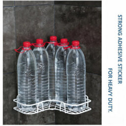 2X White Organiser Storage Rack Corner Shower Caddy Self Adhesive Bathroom Shelf - thumbnail 9