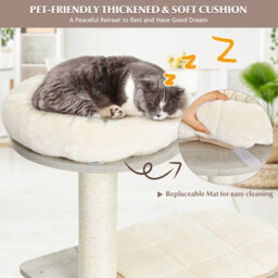 Costway Wooden Cat Tower 4-Tier Cat Tree Climbing Play Center W/ Scratching Sisal Posts - thumbnail 6