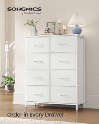 LEDREM Drawer Storage Unit, Chest Of Drawers For Bedroom, Closet, 8 Fabric Drawers, White - image 1