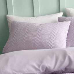 Catherine Lansfield Heatset Wave Lilac Duvet Cover Set King Bedding Set - thumbnail 2