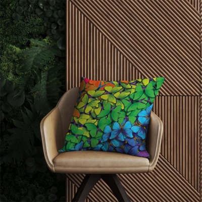 Warren Reed Designer Multicoloured Butterflies Outdoor Cushion 60Cm X 60Cm
