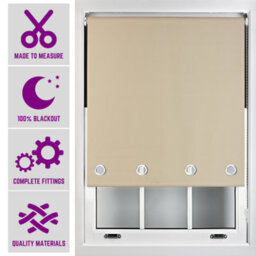 Furnished Made To Measure Blackout Roller Blinds With Big Round Eyelets - Cappuccino Blind (W)120Cm (L)210Cm - thumbnail 1
