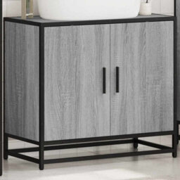 Berkfield Bathroom Sink Cabinet Grey Sonoma 65X33X60 Cm Engineered Wood - thumbnail 4