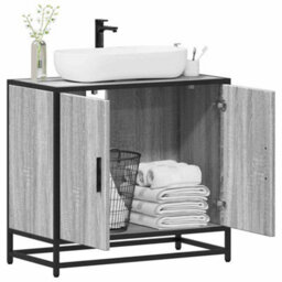 Berkfield Bathroom Sink Cabinet Grey Sonoma 65X33X60 Cm Engineered Wood - thumbnail 1