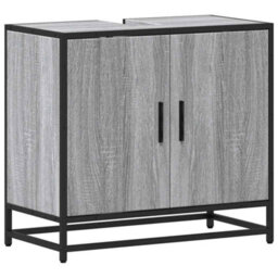Berkfield Bathroom Sink Cabinet Grey Sonoma 65X33X60 Cm Engineered Wood - thumbnail 2