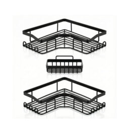 Kokoma Set Of 3 Corner Shower Caddy No Drilling Organiser - thumbnail 2