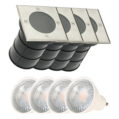 CGC Lighting Bridget - Cgc Four Square Large With Bulbs Stainless Steel Inground Or Decking Lights - image 1