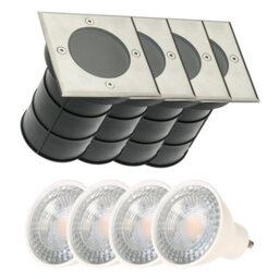 CGC Lighting Bridget - Cgc Four Square Large With Bulbs Stainless Steel Inground Or Decking Lights - thumbnail 1