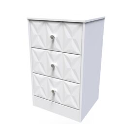 Genoa Ready Assembled Matt White No Effect 3 Drawer Bedside Chest (H)726mm (W)450mm (D)395mm - thumbnail 2
