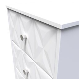 Genoa Ready Assembled Matt White No Effect 3 Drawer Bedside Chest (H)726mm (W)450mm (D)395mm - thumbnail 3