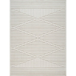 Livabliss Le Mans-Modern White 3D High & Low Pile Textured In- & Outdoor Rug 120 X 170 Cm Easy Care, Non Shedding - thumbnail 1