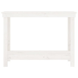 Berkfield Work Bench White 110X50X80 Cm Solid Wood Pine - thumbnail 5