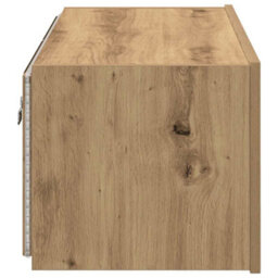 Berkfield Modern Tv Wall Cabinet With Led Lights Artisan Oak 80X35X31 Cm - thumbnail 9