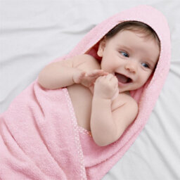 Geezy 2 X Hooded Baby Towel 100% Cotton Bath Wrap Baby Shower Gifts Boy Girl Pink - thumbnail 3
