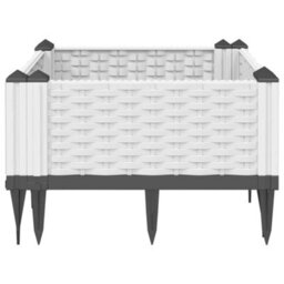 Berkfield Garden Planter With Pegs White 42.5X42.5X28.5 Cm Pp - thumbnail 4