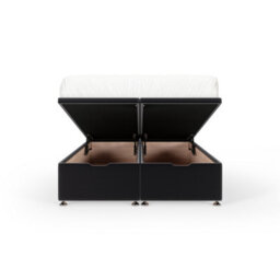 Bedmaster Graphite Plush Velvet Ottoman Divan Base And Plain Headboard Super King - thumbnail 2