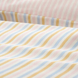 Catherine Lansfield Brighton Stripe Bow Trim Double Duvet Cover Set With Pillowcases Pastel - thumbnail 5