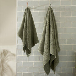OHS Towel Bale Leaf 100% Cotton Textured Jacquard Absorbent, Bath Towel 4 Pc - thumbnail 3