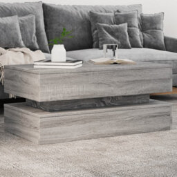 Berkfield Coffee Table With Led Lights Grey Sonoma 90X50X40 Cm - thumbnail 1