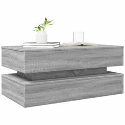 Berkfield Coffee Table With Led Lights Grey Sonoma 90X50X40 Cm - thumbnail 6