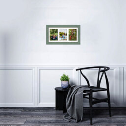 AK Frames 40X20Cm Green Classic Multi Photo Frame With White Mount - Holds 3 Apertures (3X) 6X4 Photos - thumbnail 3