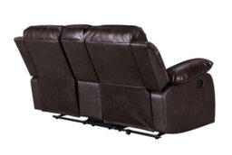 Brown Faux Leather  3 + 2 + 1 Seater Manual Recliner Sofa And Armchair Set For Living Room Valencia - thumbnail 6