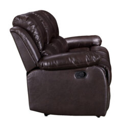Brown Faux Leather  3 + 2 + 1 Seater Manual Recliner Sofa And Armchair Set For Living Room Valencia - thumbnail 3