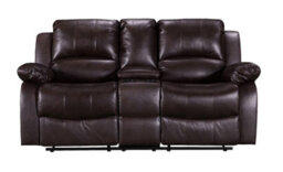Brown Faux Leather  3 + 2 + 1 Seater Manual Recliner Sofa And Armchair Set For Living Room Valencia - thumbnail 5