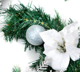 Best Artificial 9Ft White & Silver Decorated Christmas Garland Bannister Staircase Fireplace - thumbnail 5