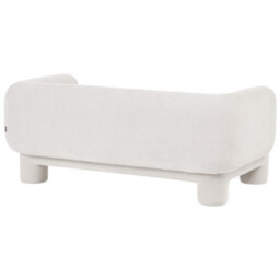 Beliani Curved White Fabric Living Room Set - 3-Piece Sofa, Loveseat, Armchair - thumbnail 5