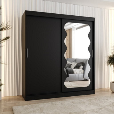Arte Ebony Black Spoti Sliding Door Wardrobe 1800mm X 2000mm X 620mm - A Bold And Dramatic Storage Statement - image 1