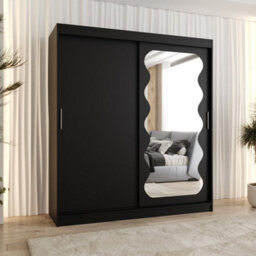 Arte Ebony Black Spoti Sliding Door Wardrobe 1800mm X 2000mm X 620mm - A Bold And Dramatic Storage Statement - thumbnail 1